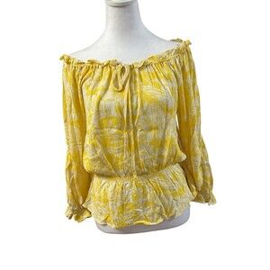 Stella & Ginger‎ Woman's Yellow Off The Shoulder Top Sz M